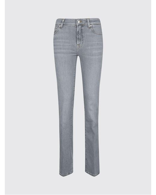7 For All Mankind Blue High-Waisted Skinny Jeans