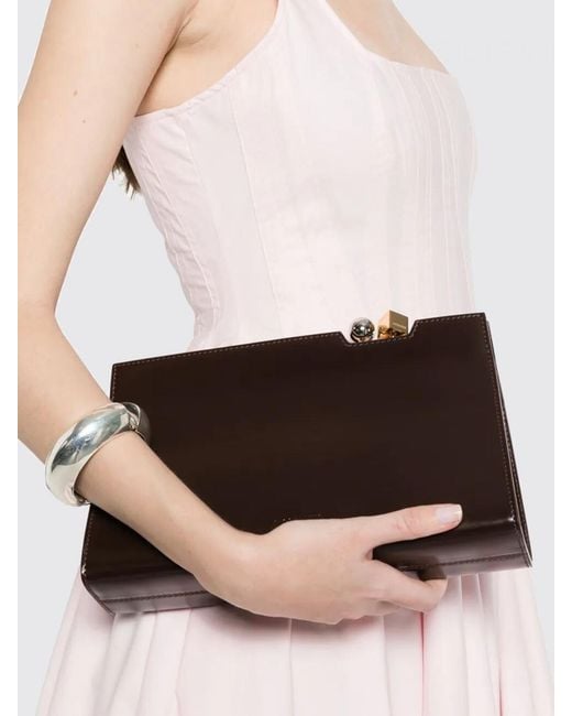 Jacquemus Brown Le Salon Leather Clutch