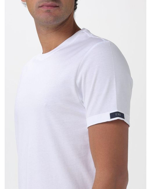 Fay White Basic Cotton T-Shirt for men