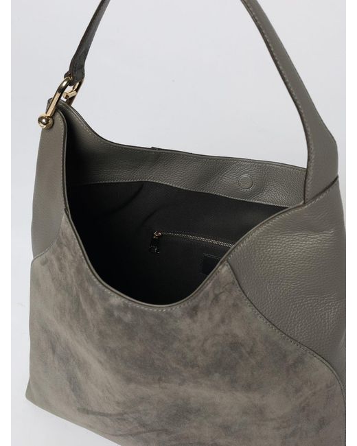 Furla Gray Lara Suede Bag