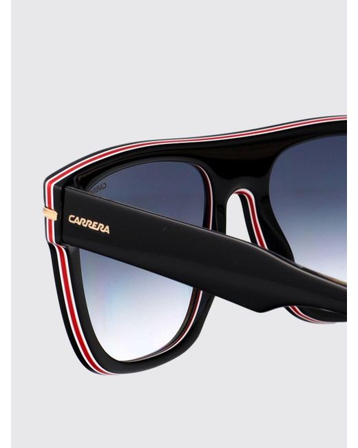 Carrera Black Acetate Aviator Sunglasses With Rectangular Design for men