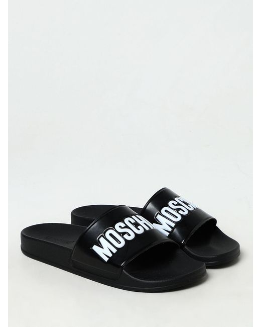 Sandalo in gomma con logo di Moschino Couture in White da Uomo