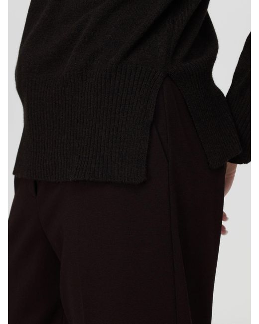 Kangra Black Wool Long-Sleeved Roll Neck Jumper With Ribbed Trims