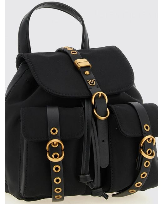 Pinko Black Nylon Backpack