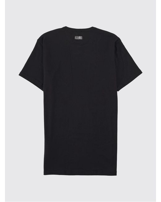 MM6 by Maison Margiela Black Short-Sleeved Crewneck Cotton T-Shirt for men