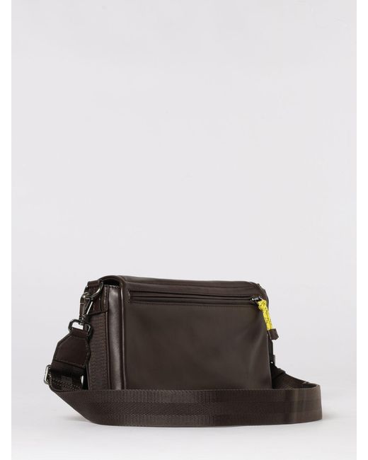 Fendi Gray Flux Messenger Calfskin Leather Bag for men