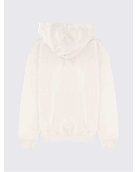 HUGO White Cotton Hoodie With Logo for men