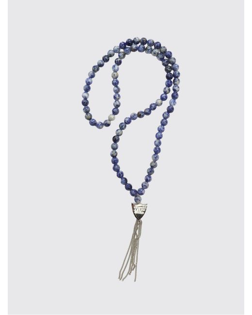 HTC White Metal Necklace With Colourful Stones And Crystals for men