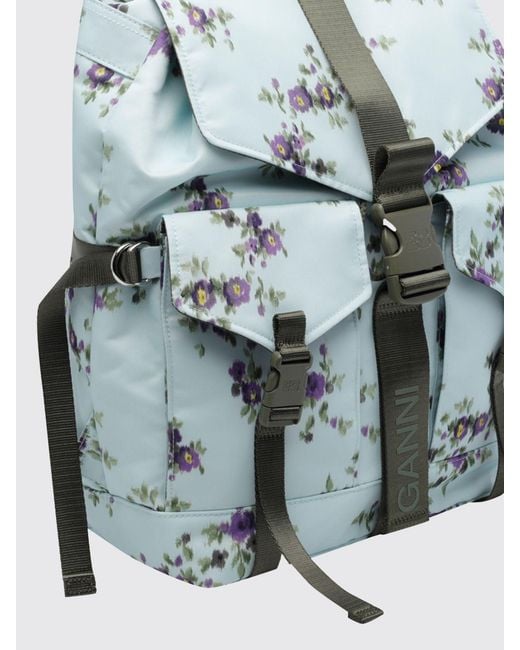 Ganni Multicolor Floral Recycled Technical Fabric Backpack