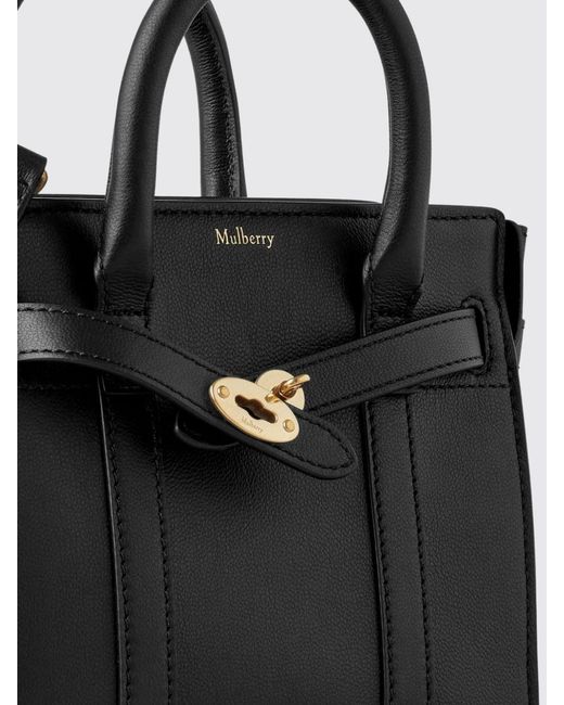 Mulberry Black Bayswater Natural Grained Leather Bag