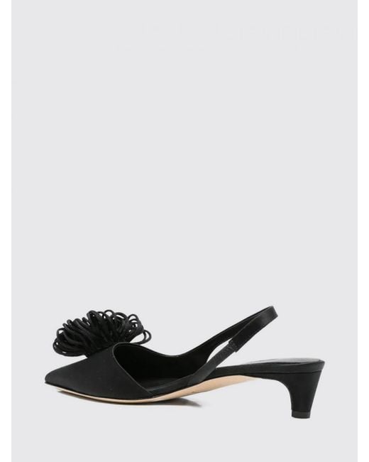 By Malene Birger Black Satin Slingback With Application