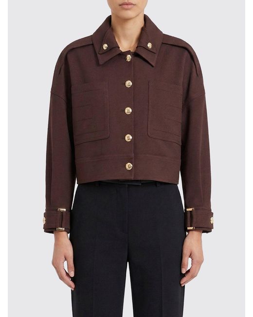 Elisabetta Franchi Brown Gabardine Jacket