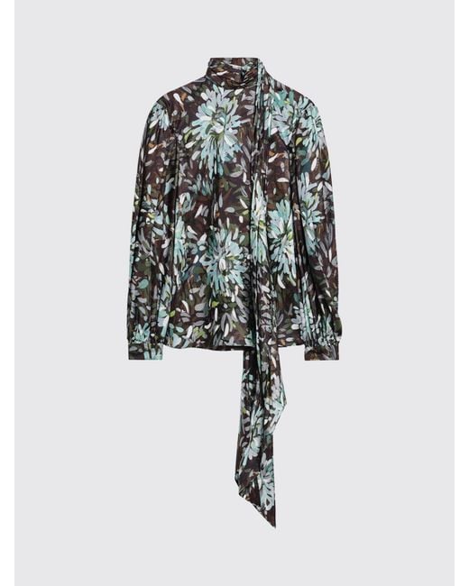 Gucci Green Floral Print Silk Twill Shirt