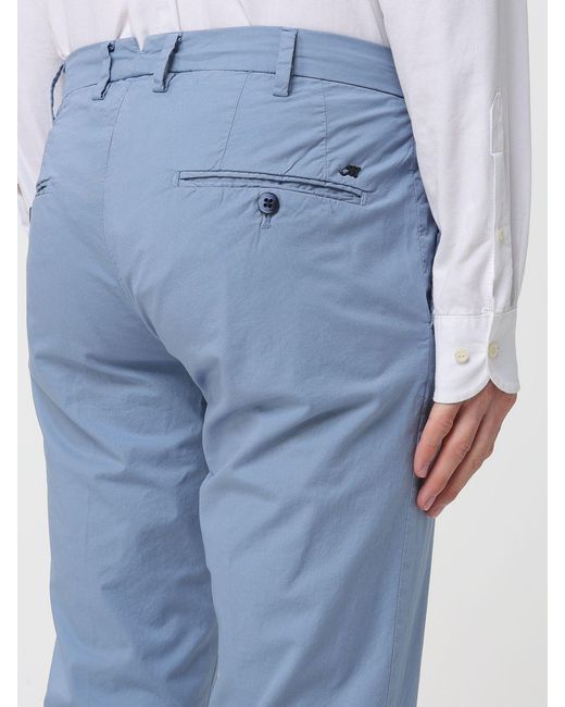 Mason's Blue Cotton Stretch Chino Trousers for men