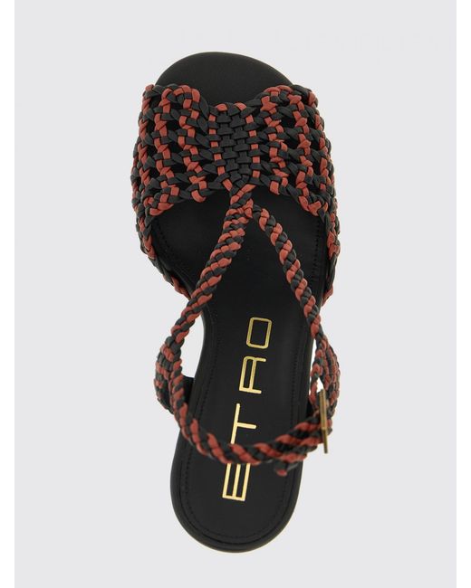 Etro Metallic Flat Sandals