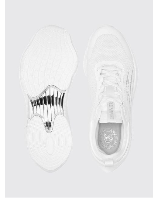 Philipp Plein White Ps/Sprint-78 Two-Tone Mesh Trainers With Printed Logo for men