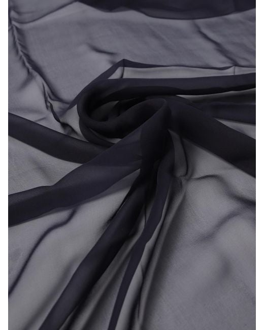Alberta Ferretti Blue Silk Chiffon Stole
