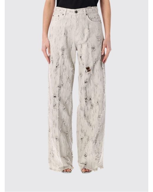 Haikure Multicolor Distressed Denim Wide-Leg Jeans