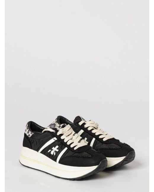 Premiata White Bethcoin Suede And Mesh Sneakers