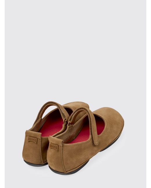 Camper White Right Nina Suede Ballerina