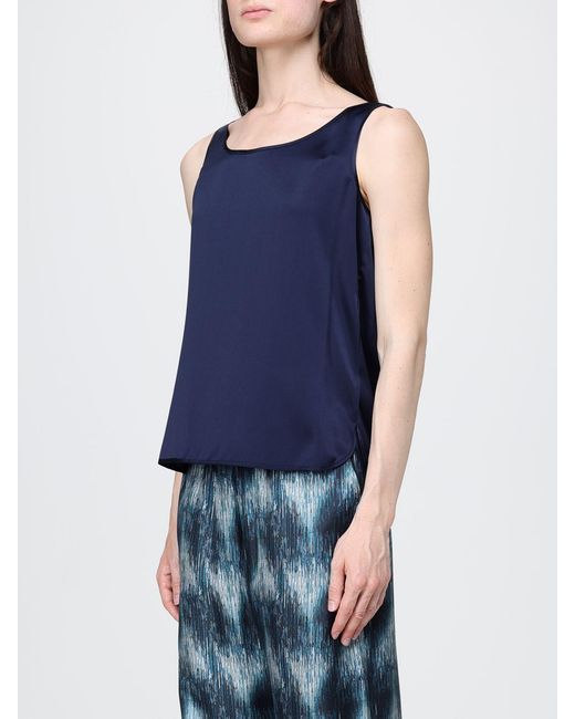 Max Mara Blue Satin Top