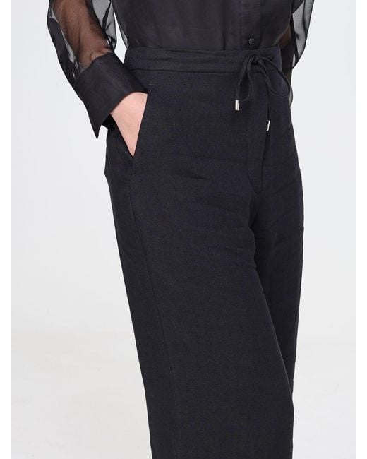 Max Mara Black Linen Palazzo Trousers
