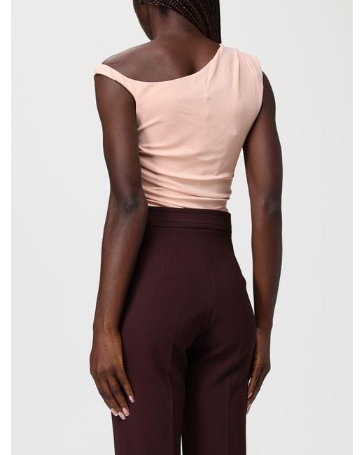 Elisabetta Franchi Red Draped Bodysuit
