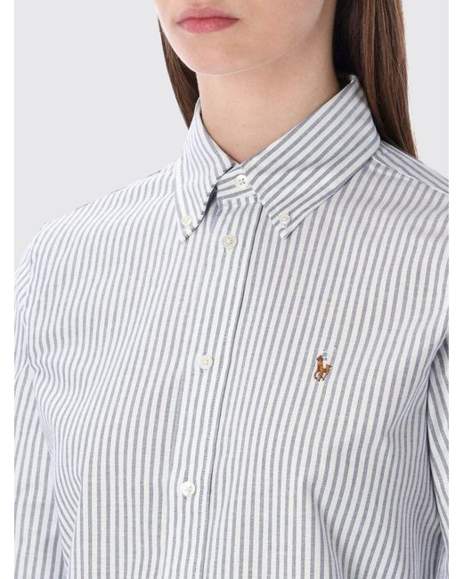 Polo Ralph Lauren Gray Striped Cotton Shirt