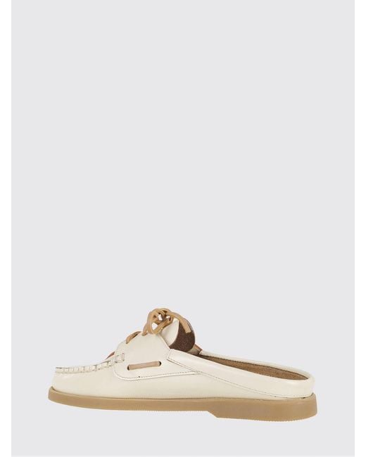 Hereu White Samuna Brushed Leather Mules