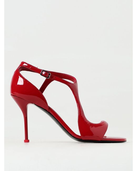 Alexander McQueen Red Heeled Sandals