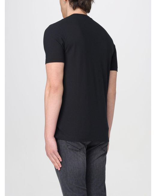 Zanone Black T-shirt for men