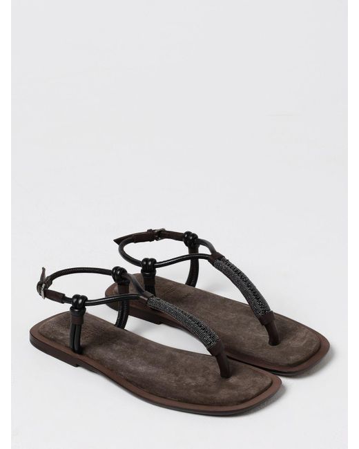 Brunello Cucinelli Brown Flat Sandals