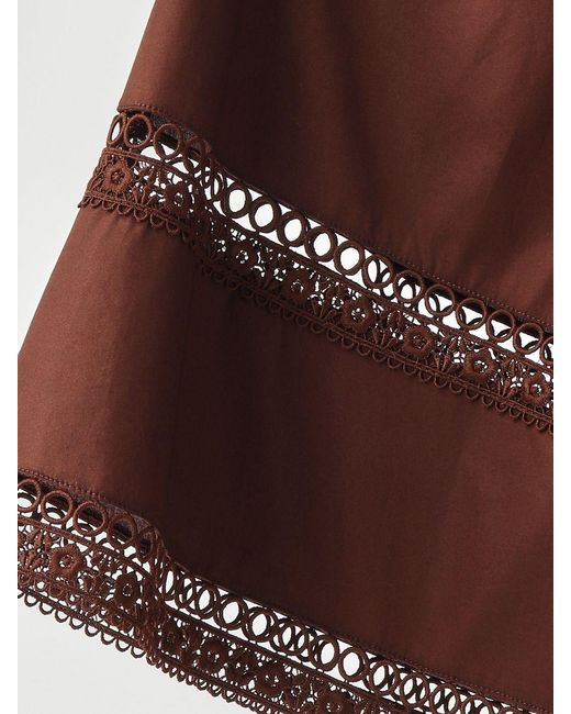 Twinset Brown Cotton Midi Dress