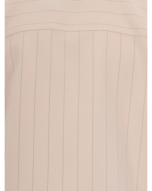 Liu Jo Natural Pinstriped Viscose Blend Jacket