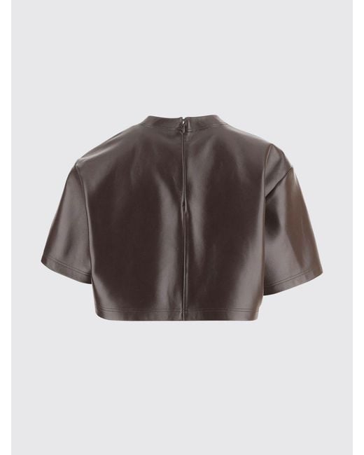 Balenciaga Brown Leather Crop Top
