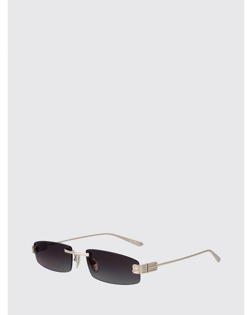 Balenciaga White Rectangular Aviator Metal Sunglasses With Monogram Logo for men