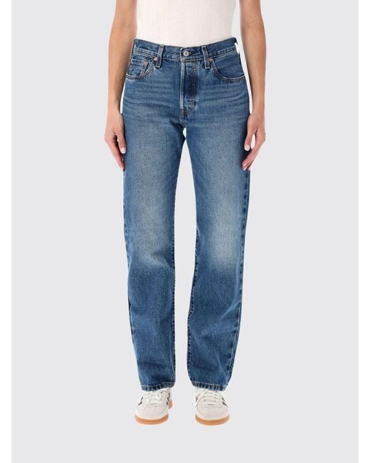 Levi's Blue 501 Mid-Rise Straight Fit Jeans