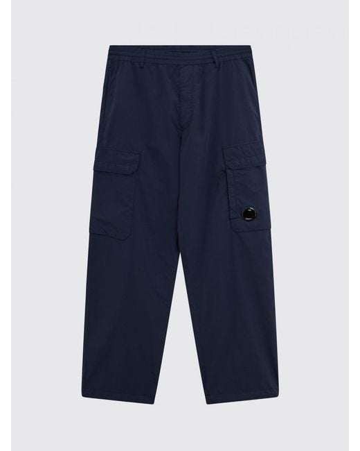C P Company Blue Technical Fabric Cargo Trousers for men