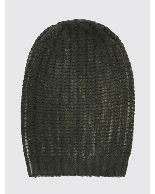 Avant Toi Green Merino Wool And Cashmere Blend Beanie With Ribbed Edges