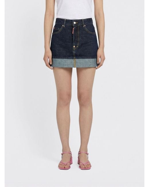 DSquared² Blue Denim Mini Skirt