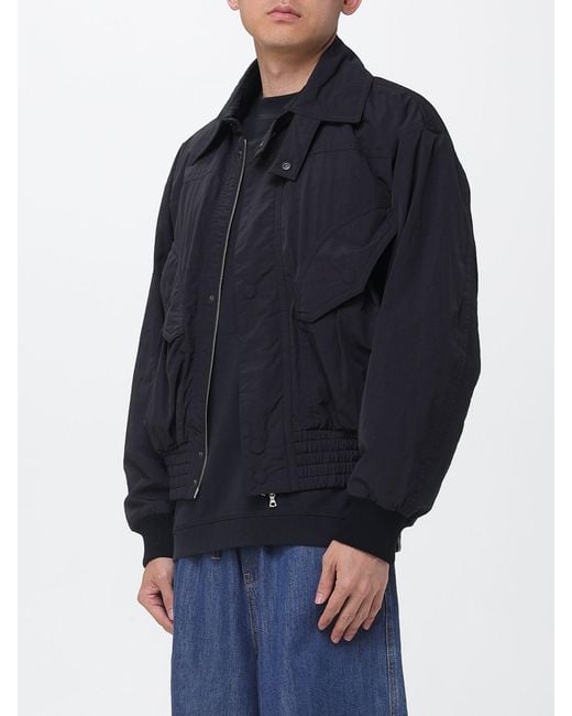 Dries Van Noten Blue Polyester Bomber Jacket for men
