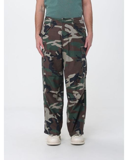 Obey Multicolor Cotton Cargo Pants With Camouflage Print for men