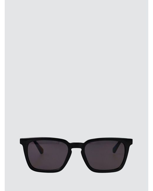 Calvin Klein Black Rectangular Acetate Sunglasses With Monogram for men