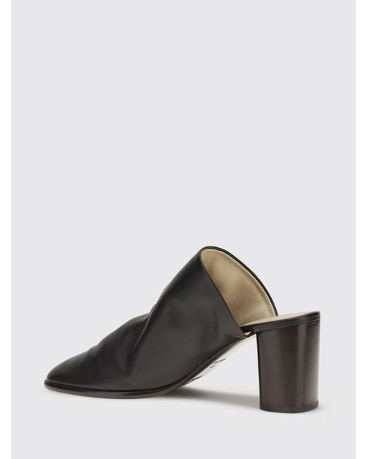 Lemaire Black Leather Mules