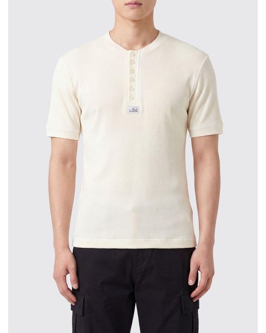 Magliano White Slim Fit Stretch-Cotton T-Shirt With Six-Button Placket for men