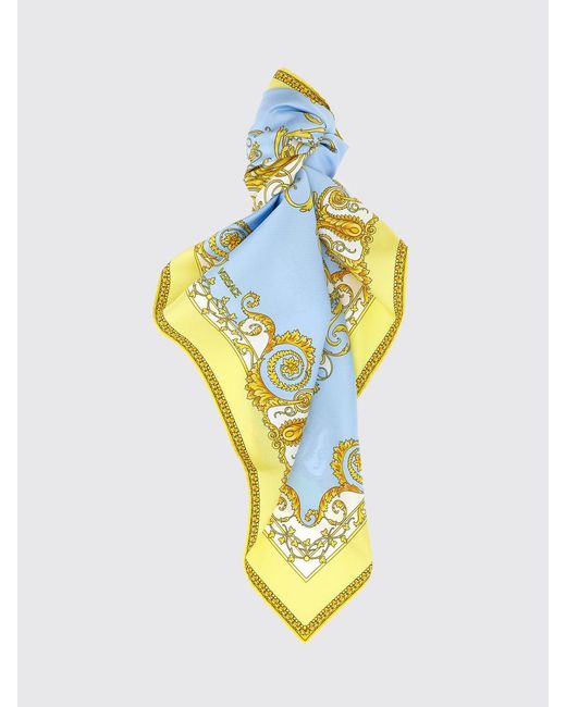 Foulard Baroque De Seda Estampada Versace de color Metallic
