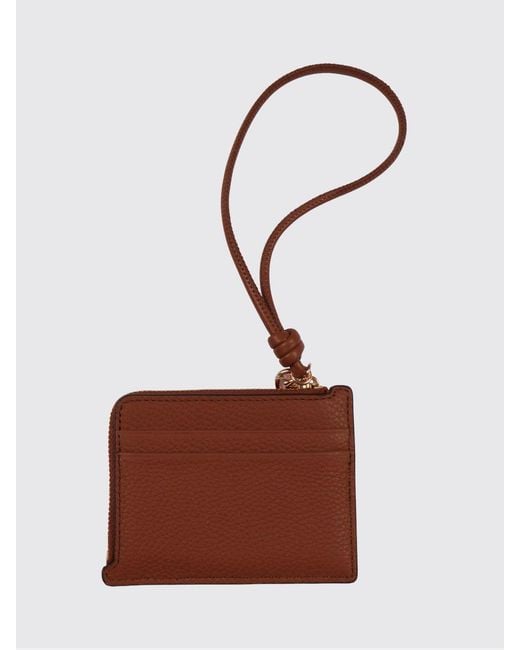 Michael Kors Brown Grained Leather Credit Card Holder