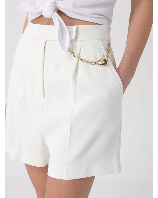 Elisabetta Franchi White Crepe Shorts