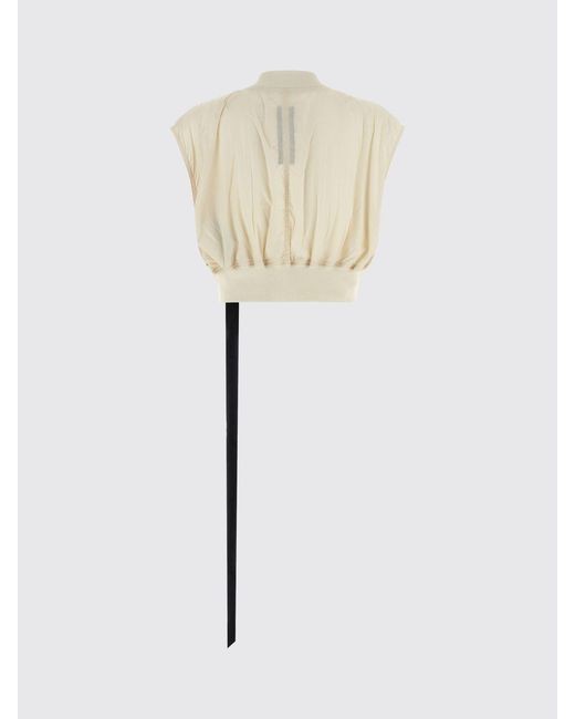Rick Owens Natural Short-Sleeved Cropped Nylon Bomber Jacket