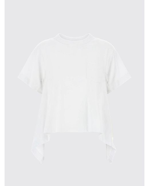Sacai White Cotton T-Shirts